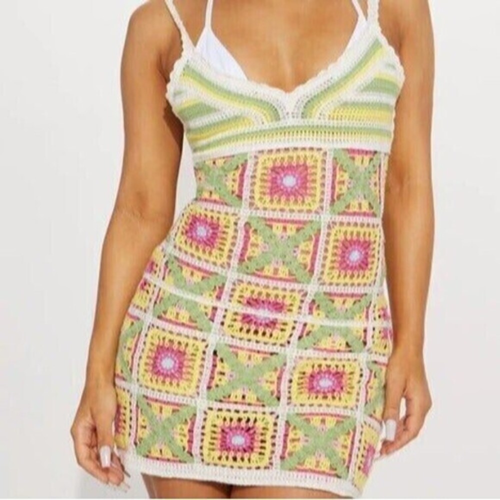 Crochet‎ Design Cover Up Dress Size M RefN09